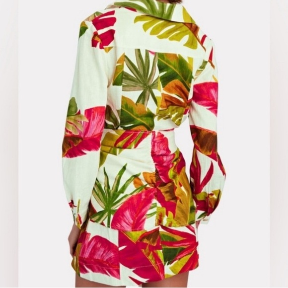 FARM Rio Red and Green Asymmetrical Wrap Dress - Picture 2 of 4